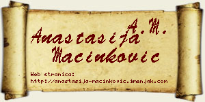 Anastasija Mačinković vizit kartica